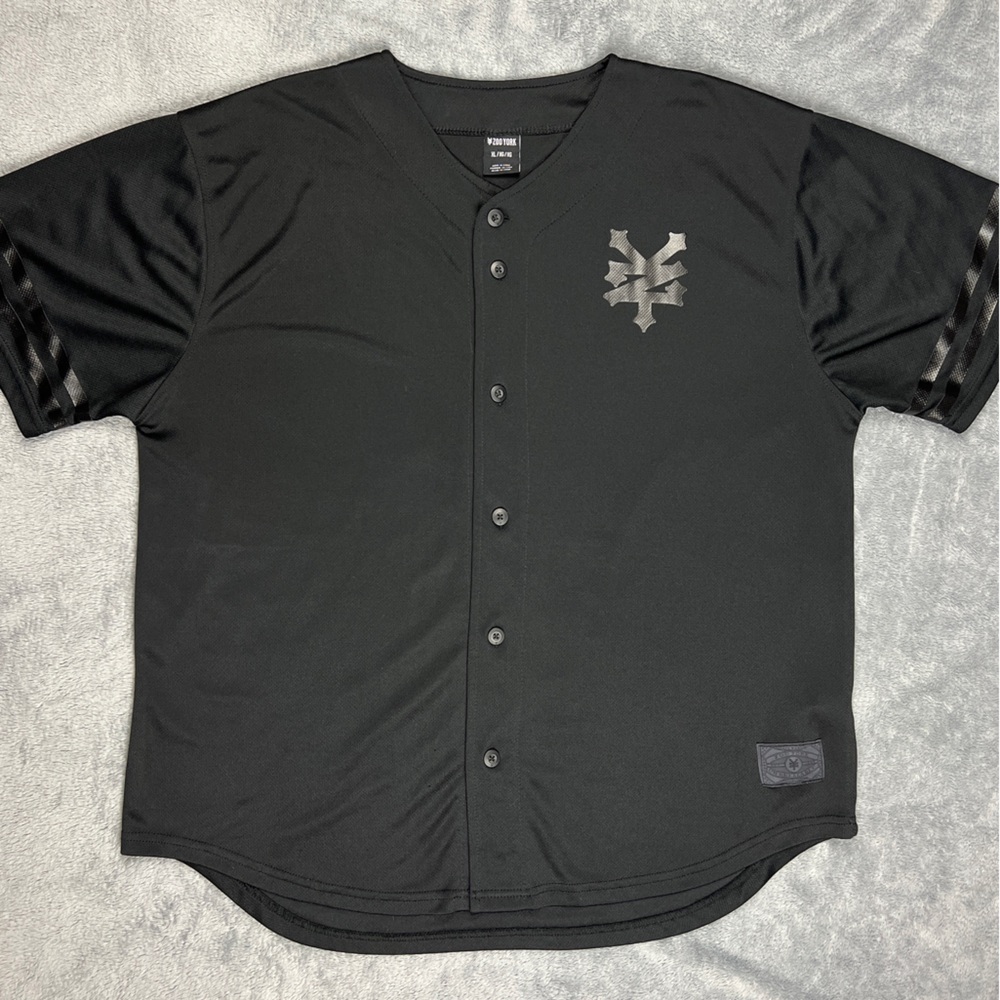 Vintage Zoo York Mens XLarge Shirt Black Baseball Jersey Button Up Streetwear